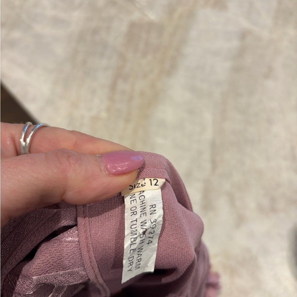 Vintage Dusty Rose Midi Dress Floral Shoulder Accent Size 12 - Picture 3 of 3